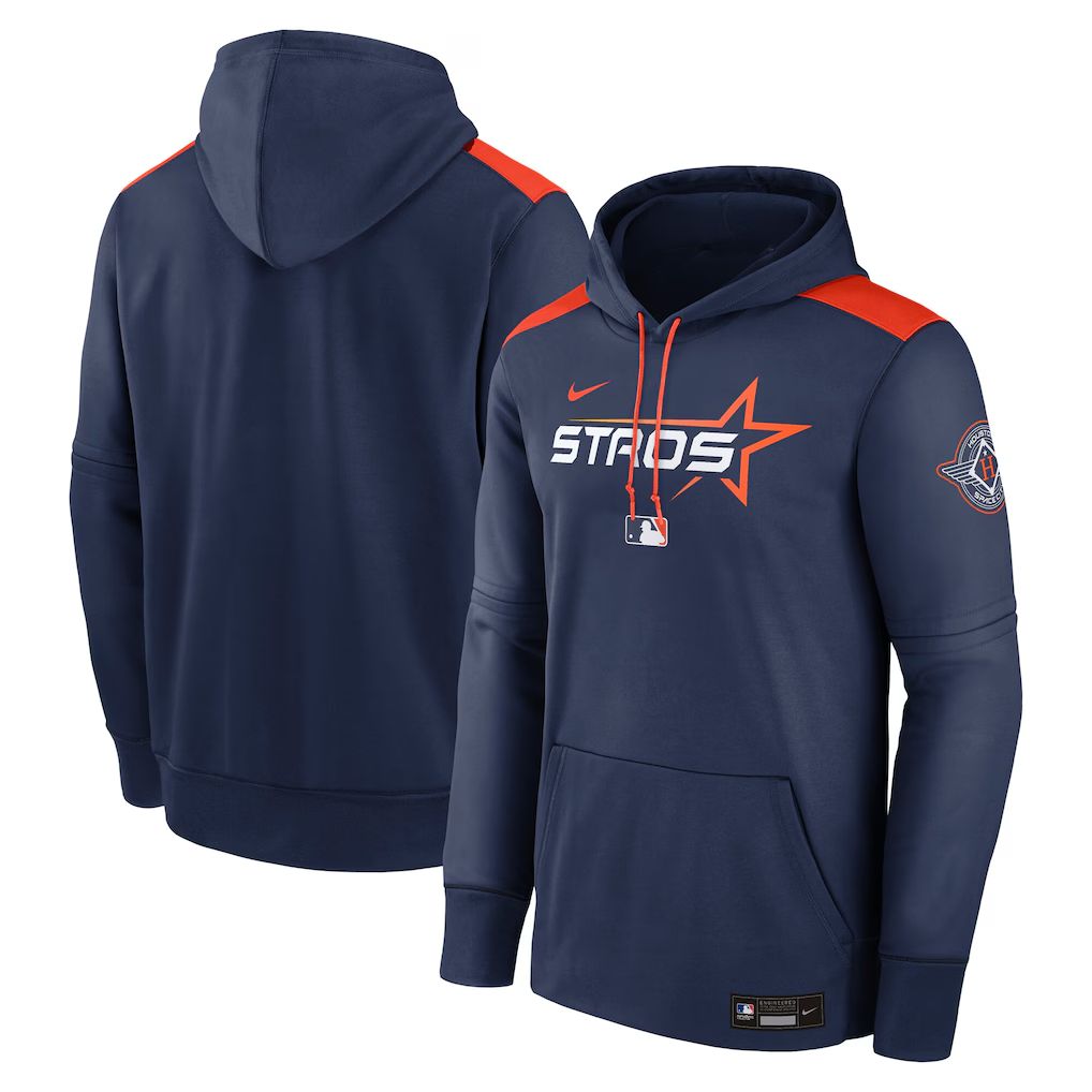 Men 2025 MLB Houston Astros Drak blue Nike hoodie style 1